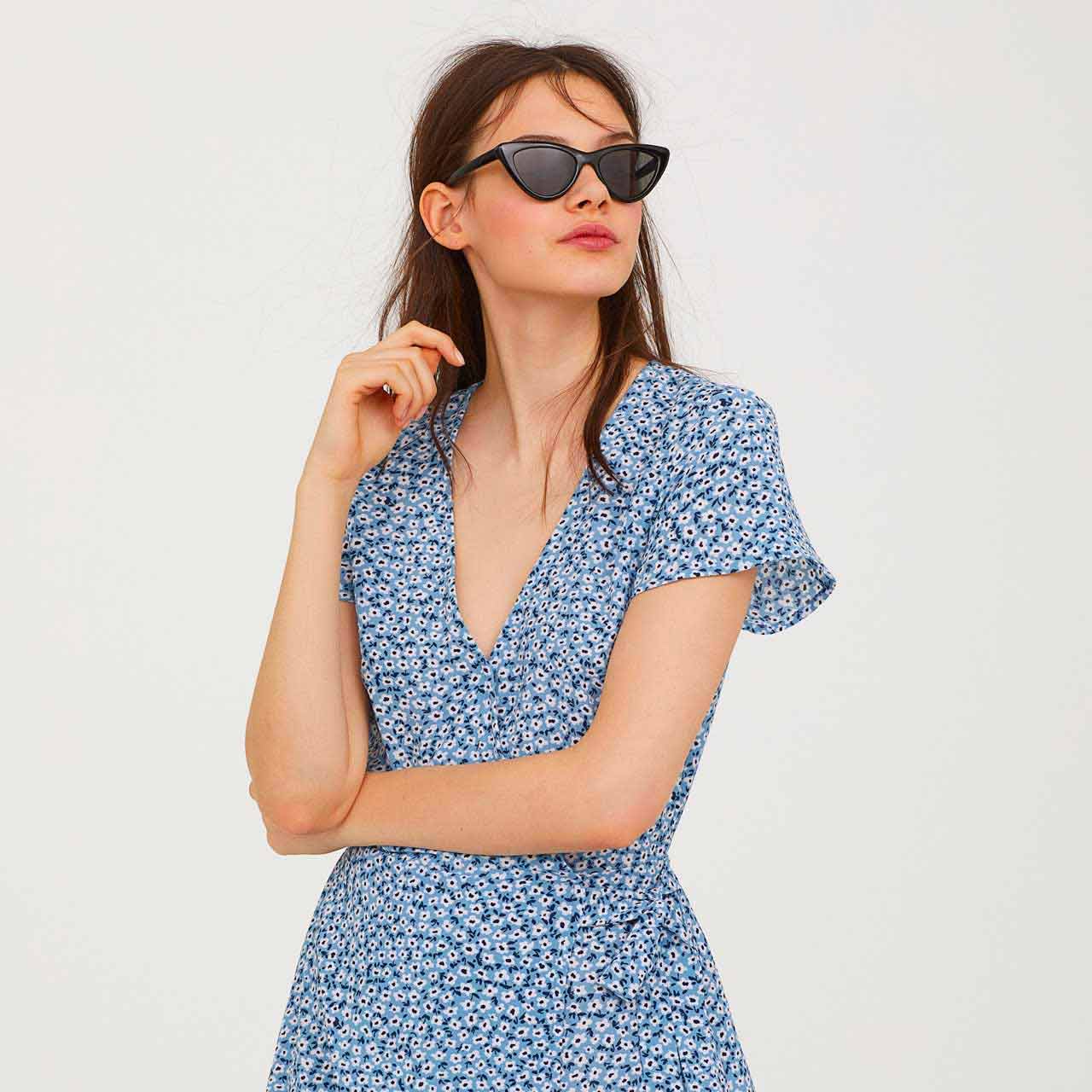 Patterned Wrap Dress